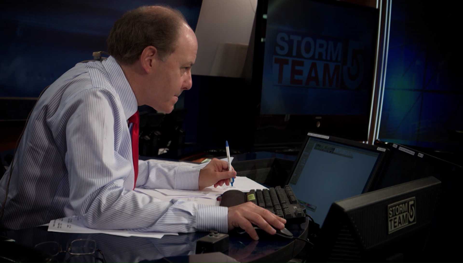 Harvey Leonard in WCVB Weather Center